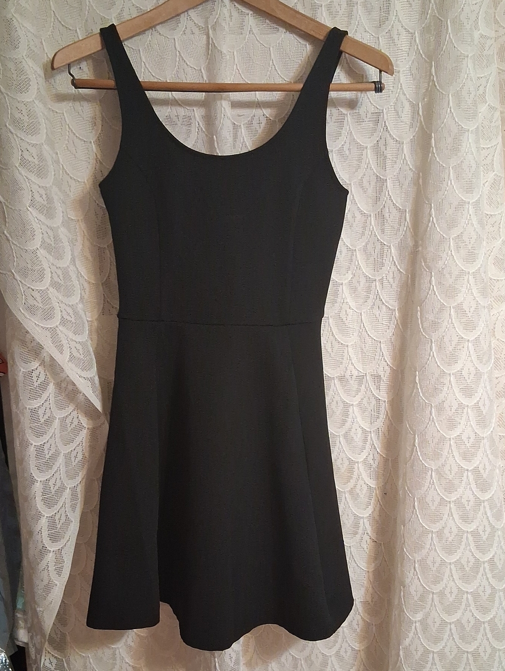 Divided Black Scoop Neck Mini Dress